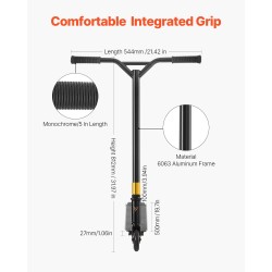 Temppupotkulauta 6063-alumiinidekki liukuestopinta 100 mm PU-renkaat ABEC-9 aloittelijoille