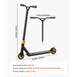 Temppupotkulauta 6063-alumiinidekki liukuestopinta 100 mm PU-renkaat ABEC-9 aloittelijoille