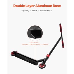 Temppupotkulauta 6063-alumiinidekki 110 mm PU-pyörillä nuorille ja aikuisille