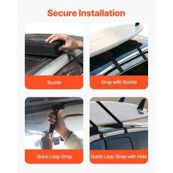 Pehmeät 15,5-tuumaiset kattotelinepehmusteet polyesteri ja PVC 80 kg musta