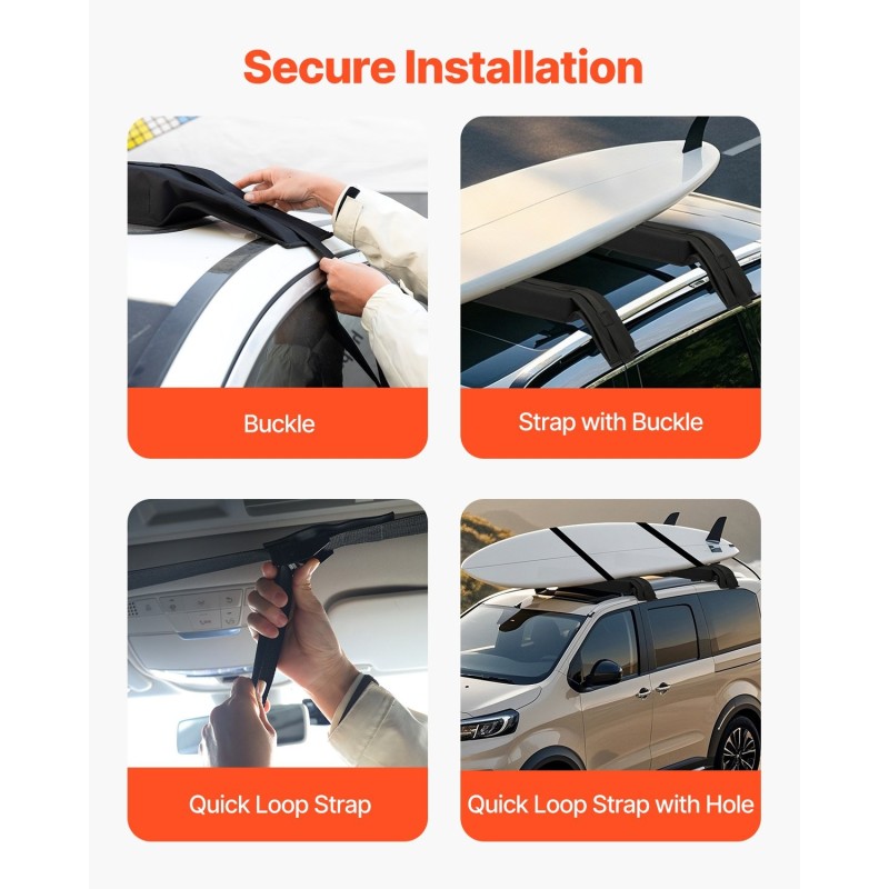 Kattotelinepehmusteet polyesteri-PVC 118 cm 80 kg kantavuus kajakeille ja SUP-laudoille