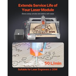 Ilma-avusteinen pumppu 50 L/min alumiiniseos 36 W 6 mm