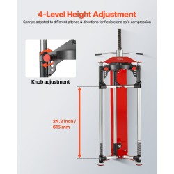 Jousipuristin teräsrunkoinen McPherson-tyyppisille iskunvaimentimille 4-portainen säätö 1,4 tonnin maksimikuorma