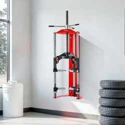 Jousipuristin teräsrunkoinen McPherson-tyyppisille iskunvaimentimille 4-portainen säätö 1,4 tonnin maksimikuorma