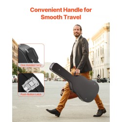 Kova gourd-mallinen kitarakotelo 39–41 tuuman akustisille PVC-pinnoite lukolla