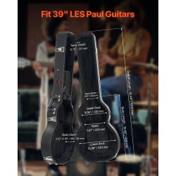 Kovakotelo sähkökitaralle PVC-pinnoitettu kurpitsamuotoinen 39 tuuman Les Paulille