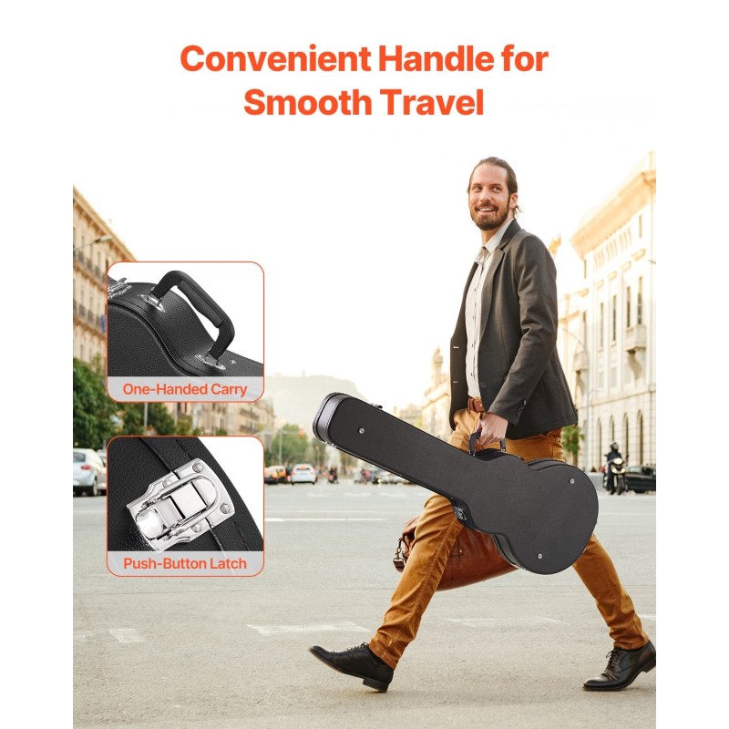 Kovakotelo sähkökitaralle PVC-pinnoitettu kurpitsamuotoinen 39 tuuman Les Paulille