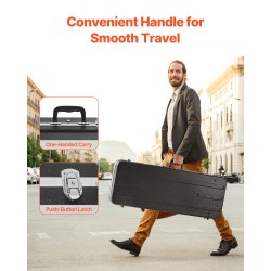 Suorakulmainen kovakotelo sähkökitaralle 1050 mm pehmustettu lukollinen kahdella avaimella