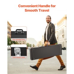 Suorakulmainen kova kotelo bassokitaralle PVC-pinnoitettu vesitiivis musta 1220 mm