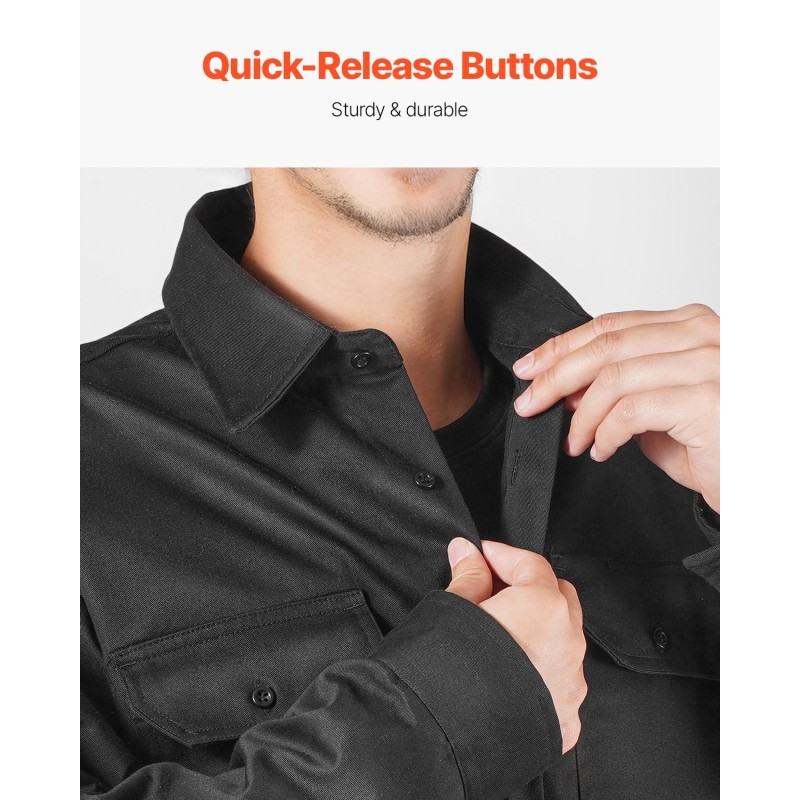 Hitsaustakki palosuojattu puhdas puuvilla koko XL musta konepestävä kaksi etutaskua