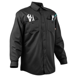 Hitsaustakki palosuojattu puhdas puuvilla koko XL musta konepestävä kaksi etutaskua