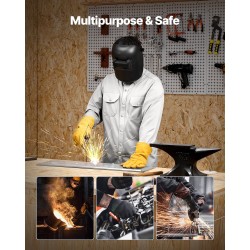 Hitsaustakki palosuojatusta puuvillasta koko M harmaa valokaarisuoja 2 taskoa