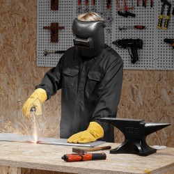 Hitsaustakki puuvillainen liekinkestävä valokaarisuojattu ATPV 9,2 konepestävä