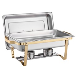 Buffet chafing setti 4 kappaletta ruostumatonta terästä 7 5 litraa kulta pitopalveluun