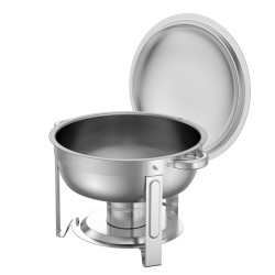 Pyöreä buffetlämpöastia ruostumattomasta teräksestä 2 kpl 4,7 l polttoaineella juhliin