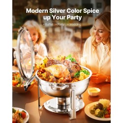 Buffet-kulhojen setti ruostumatonta terästä 4,7 l 2 kpl lasikannella polttoainelämmitys