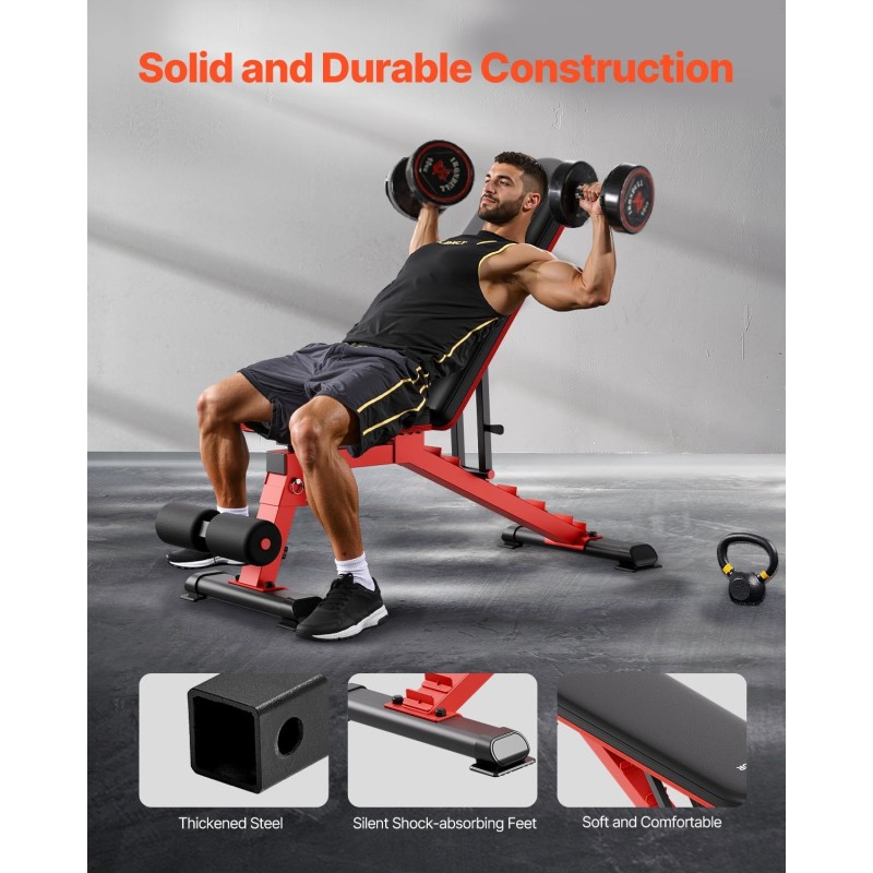 Säädettävä taittuva painopenkki Q235 teräsrunko 544 kg kantavuus