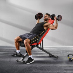 Taittuva säädettävä painopenkki teräsrunko pidennetty niskatuki 300 kg kotikuntosali