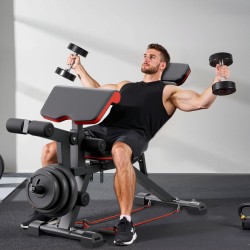 Säädettävä treenipenkki teräsrunko kotisalille 363 kg kuormitus jalkalaite saarnipenkki