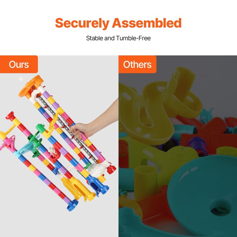 Marmorirata rakennussarja 230 osaa ABS-muovi moottoroitu hissi 15 muovikuulaa