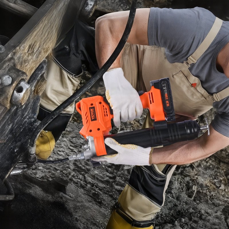 Akkukäyttöinen rasvaprässisetti painevalettu alumiinipumppu 55 MPa 400 g