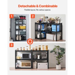 Metallinen säilytyshylly 5 hyllytasoa säädettävä hyllykorkeus kokonaiskantavuus 907 kg