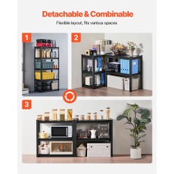 Teräksinen säilytyshylly viidellä säädettävällä hyllytasolla raskaaseen käyttöön musta