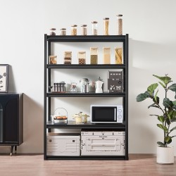 Teräshylly 5-tasoinen musta säädettävät tasot kokonaiskantavuus 1361 kg