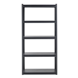 Teräksinen 5-tasoinen jauhemaalattu hyllyjärjestelmä kokonaiskantavuus 907 kg musta