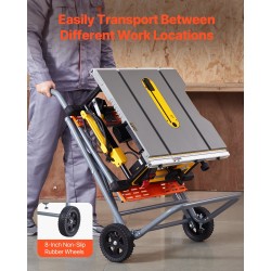 Pöytäsahan jalusta hiiliteräs 159 kg kantavuus taitettava 203 mm kumipyörillä