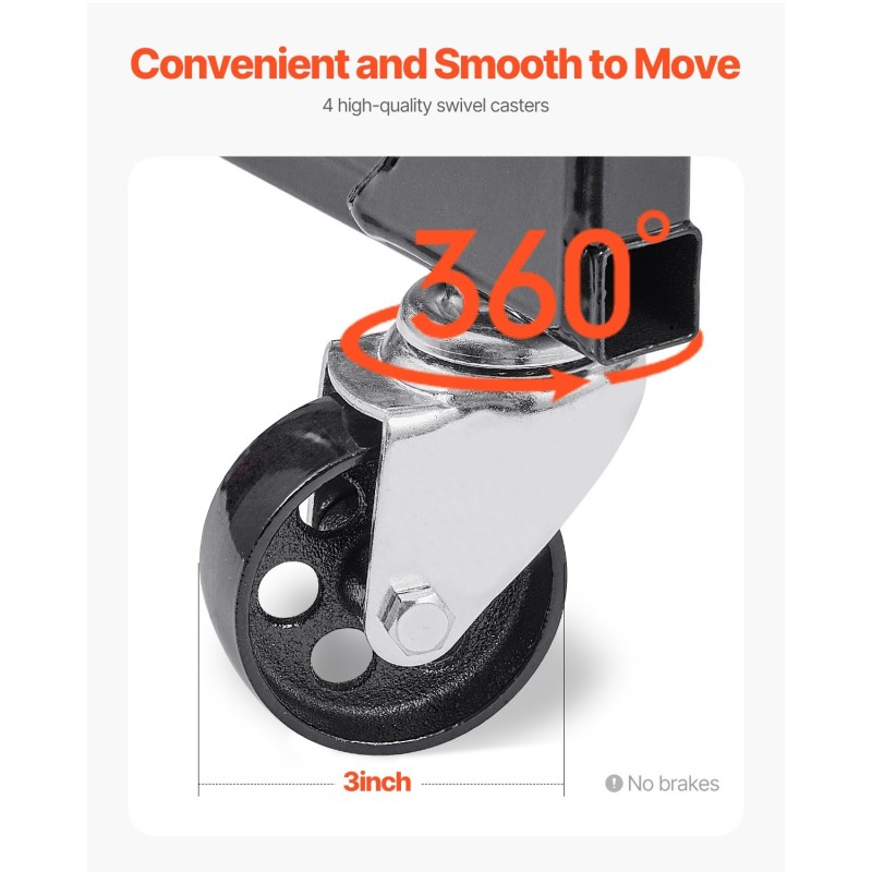 Moottoriteline teräsrakenne 340 kilogramman kantavuus neljällä kääntyvällä pyörällä sopii monille moottorimalleille