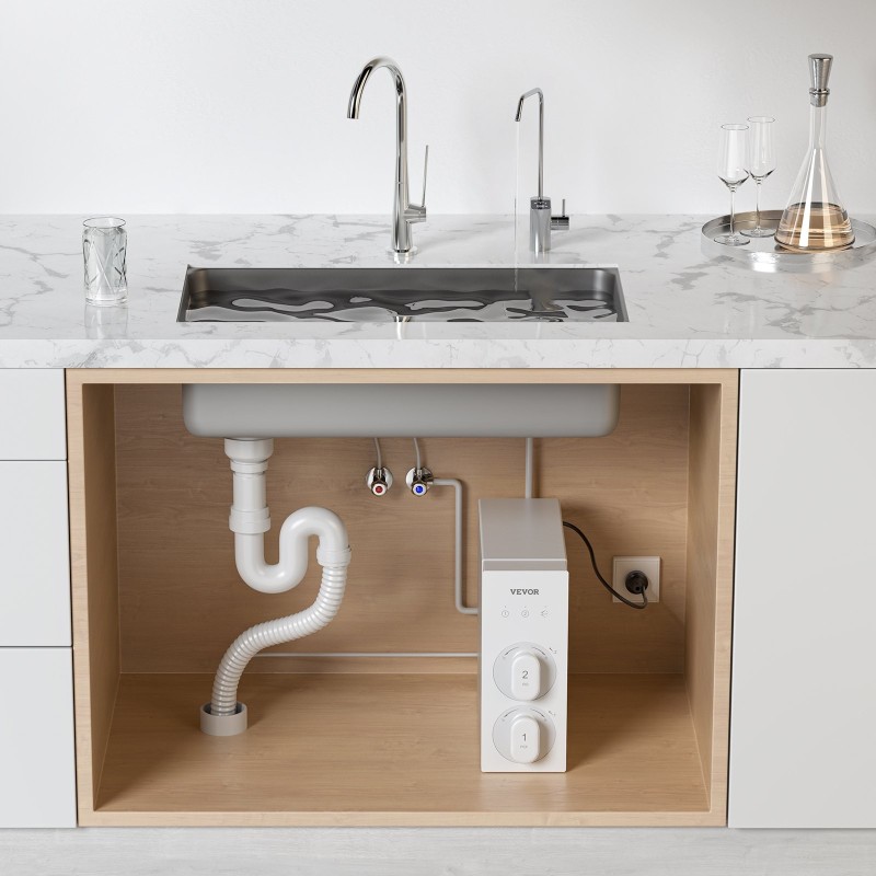 Säiliötön käänteisosmoosijärjestelmä altaan alle kahdeksanvaiheinen suodatus 2,1 litraa minuutissa