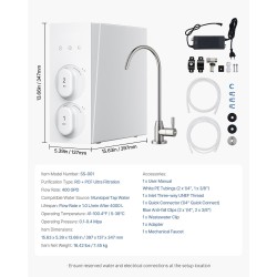 Käänteisosmoosijärjestelmä säiliötön 8‑vaiheinen yhdistelmäsuodatus hiljainen pumppu keittiön altaan alle
