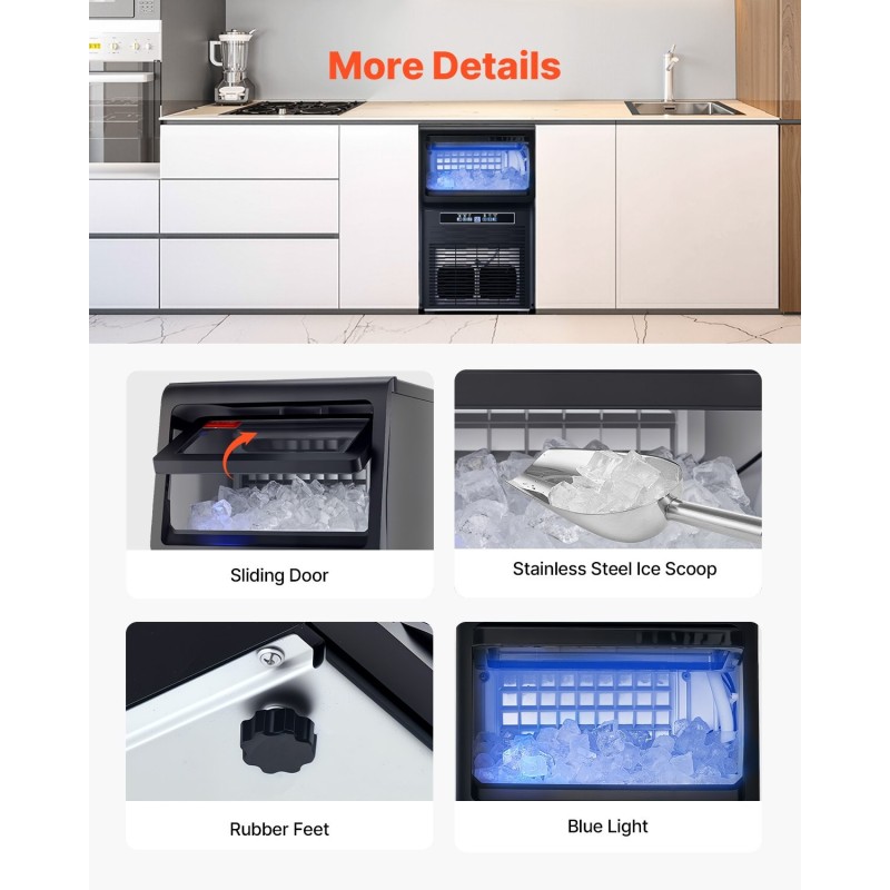 Jääpalakone ammattikäyttöön sinkitty teräs ABS 80 lbs/24 h 12 lbs jääsäiliö