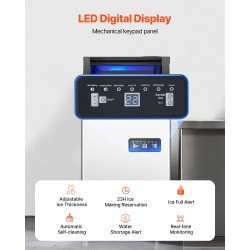 Kaupallinen jääpalakone ruostumaton teräs 120 paunaa 24 tunnissa itsepuhdistus