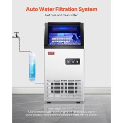 Kaupallinen jääpalakone ruostumatonta terästä ja PP-muovia noin 50 kg vuorokaudessa