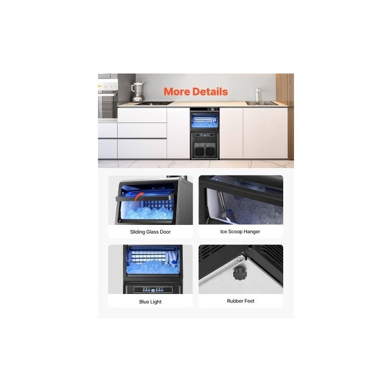 Jääpalakone kompakti ammattikeittiöön 70 paunaa vuorokaudessa 12 paunaa säilytys 36 jääpalaa