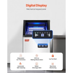 Vapaasti seisova kaupallinen jääpalakone 100 paunaa vuorokaudessa ruostumaton teräs itsepuhdistus