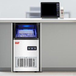 Vapaasti seisova kaupallinen jääpalakone 100 paunaa vuorokaudessa ruostumaton teräs itsepuhdistus