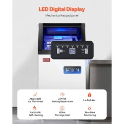 Kaupallinen vapaasti seisova jääkaasutin ruostumattomasta teräksestä 100 lbs/24h 28 lbs säiliö