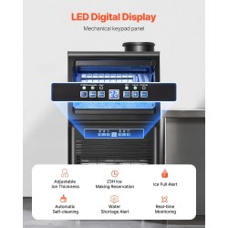 Vapaasti seisova jääpalakone ammattikäyttöön sinkitty teräs 90 paunaa vuorokaudessa 12 paunan jääsäiliö