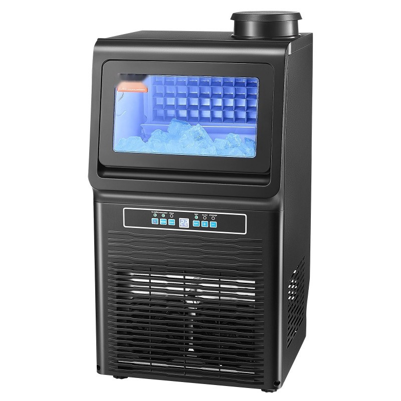 Vapaasti seisova jääpalakone ammattikäyttöön sinkitty teräs 90 paunaa vuorokaudessa 12 paunan jääsäiliö