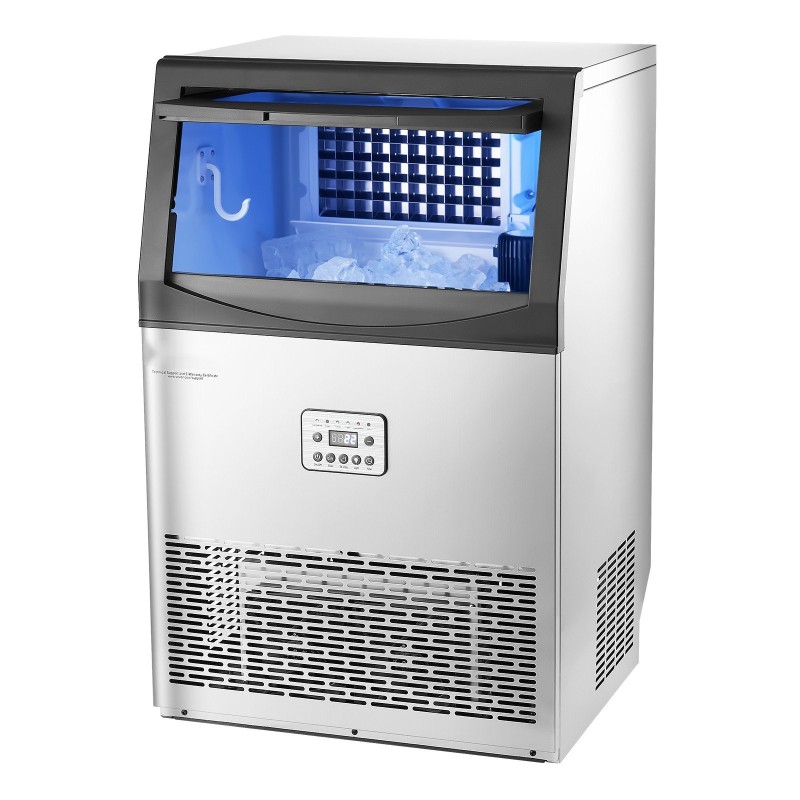 Jääpalakone kaupalliseen käyttöön ruostumatonta terästä 90 paunaa vuorokaudessa 33 paunaa säilytystila