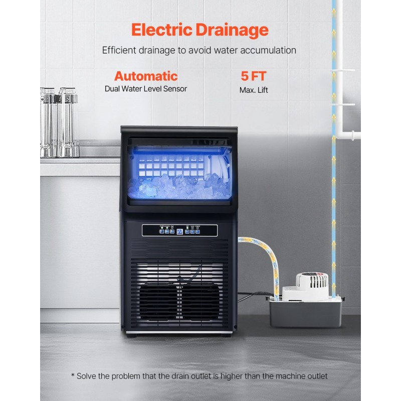 Kaupallinen jääpalakone 80 paunaa 24 tunnissa 12 paunaa säiliö 36 muottia itsepuhdistus