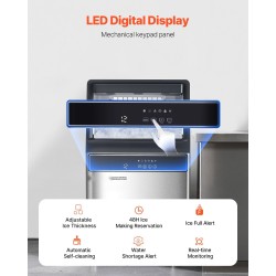 Jääpalakone ruostumatonta terästä 110 paunaa 24 tunnissa 33 paunaa säilytys itsepuhdistus