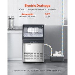 Jääpalakone ruostumatonta terästä 110 paunaa 24 tunnissa 33 paunaa säilytys itsepuhdistus