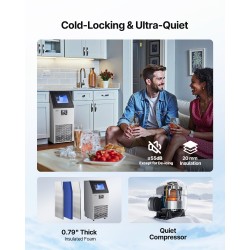 Jääpalakone ruostumaton teräs 54 kg/vrk 13 kg säiliö liukuovi itsepuhdistus