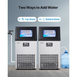 Jääpalakone ruostumaton teräs 54 kg/vrk 13 kg säiliö liukuovi itsepuhdistus