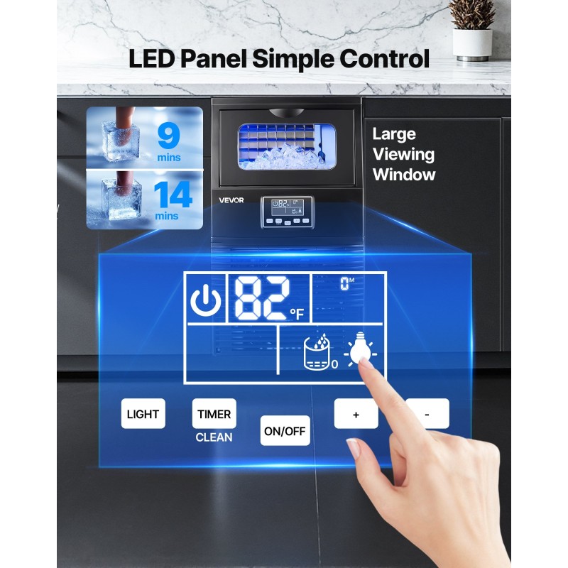 Jääpalakone ruostumatonta terästä 40,8 kg vuorokaudessa 5 kg varasto enintään 55 dB
