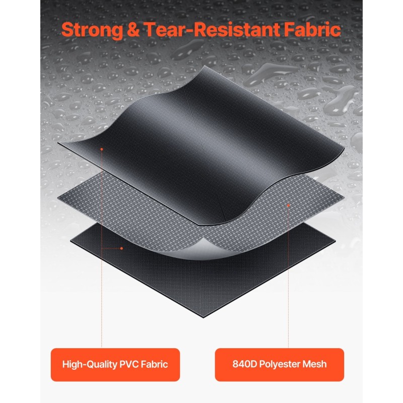 Kattolaukku 840D PVC 20 kuutiojalkaa musta-oranssi kiinnitys hihnoilla tai ovikoukuilla